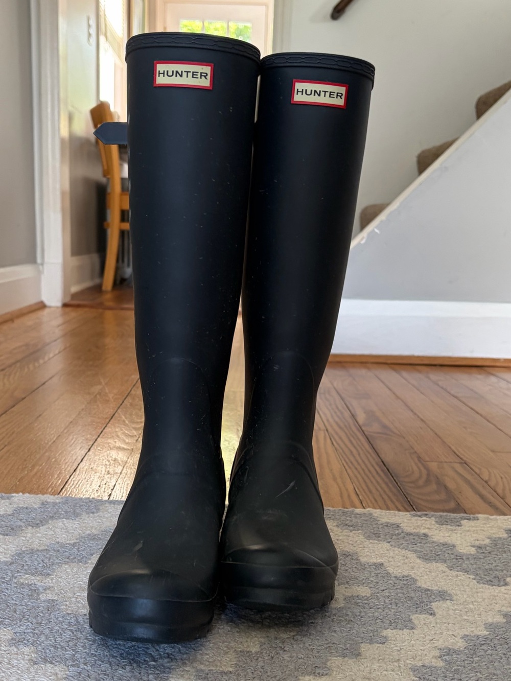 Hunter Tall Navy Matte Rain Boots